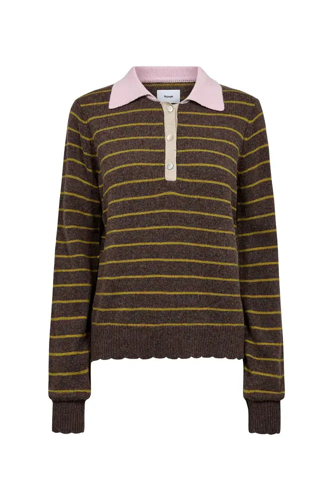 Numph Lucinda Black Coffee Stripe Jumper