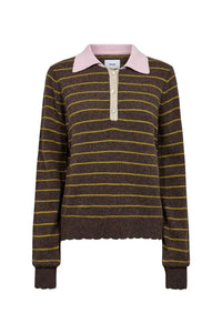 Numph Lucinda Black Coffee Stripe Jumper