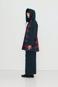 The Tiny Big Sister Check Hood Trench Coat