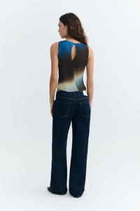 Thinking Mu Dora Brown Glass Pleated Top - The Mercantile London