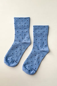 Le Bon Shoppe Patterned Blue & Navy Polka Dot Sneaker Socks
