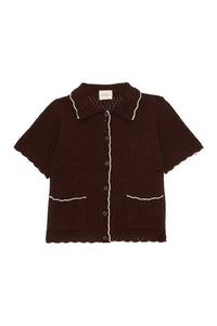 Petite Mendigote Mina Chocolate Knitted Shirt - The Mercantile London