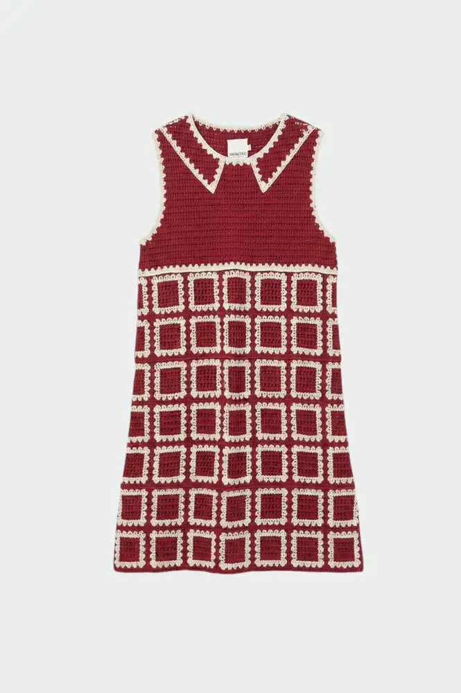 Indi & Cold Red Crochet Mini Dress - The Mercantile London