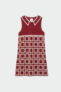 Indi & Cold Red Crochet Mini Dress - The Mercantile London