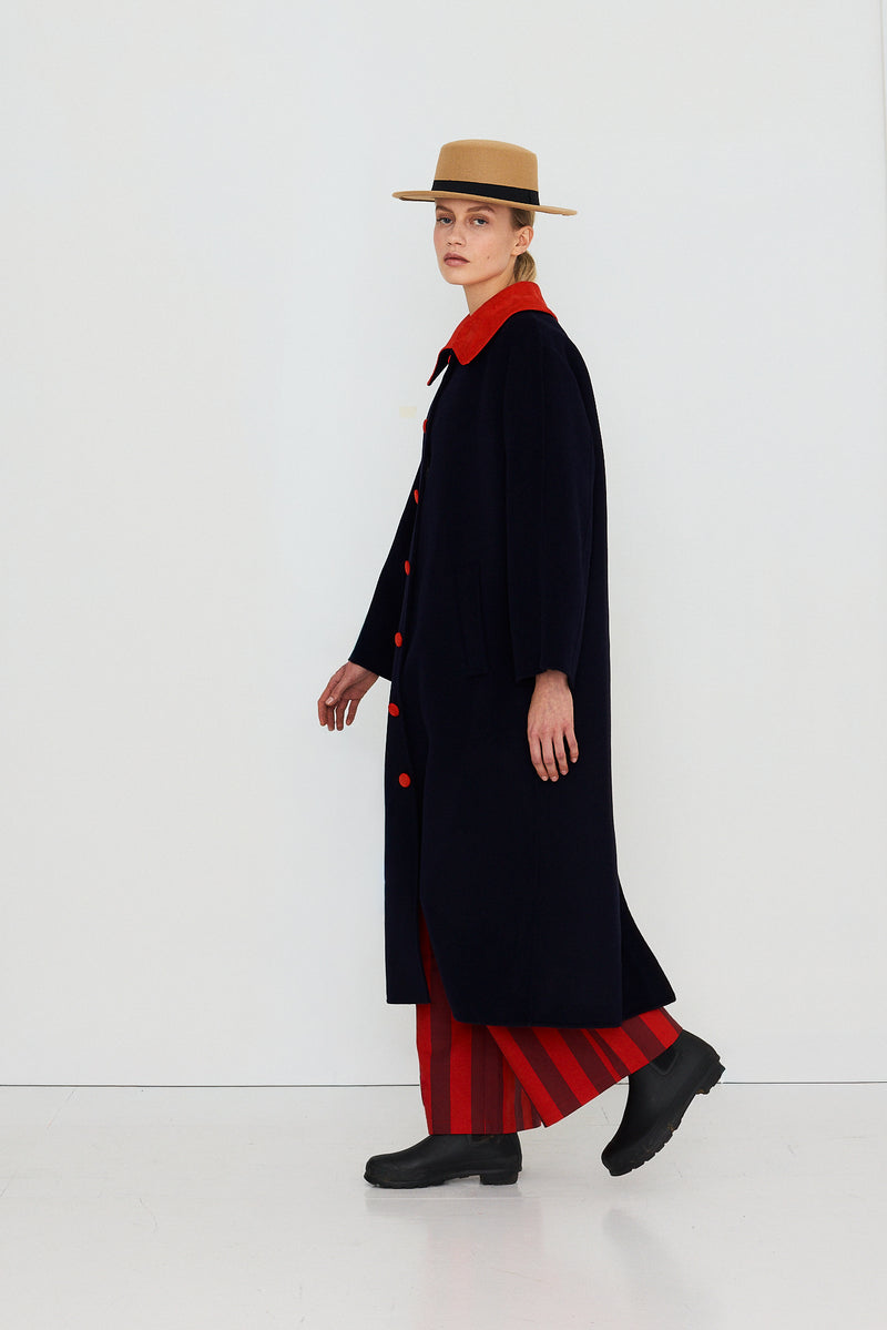 The Tiny Big Sister Navy Long Coat