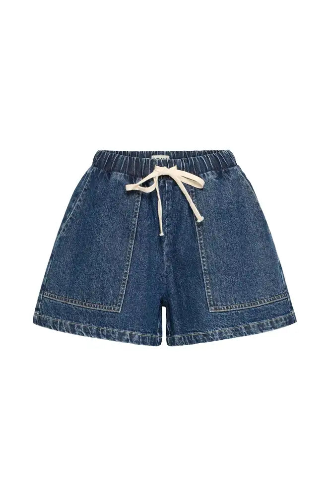 ICHI Kamina Medium Blue Shorts - The Mercantile London
