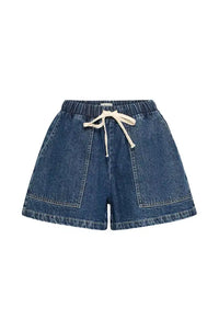ICHI Kamina Medium Blue Shorts - The Mercantile London