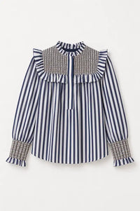 Sophie + Lucie Conchita Mauve Striped Ruffle Blouse
