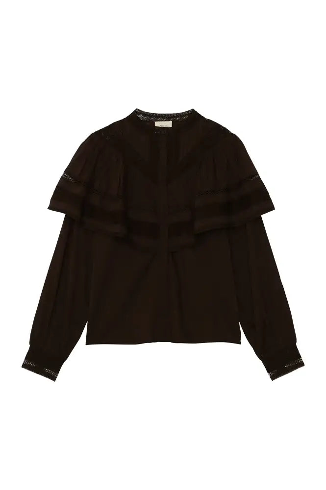 Petite Mendigote Milady Chocolate Ruffle Blouse