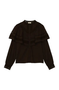 Petite Mendigote Milady Chocolate Ruffle Blouse