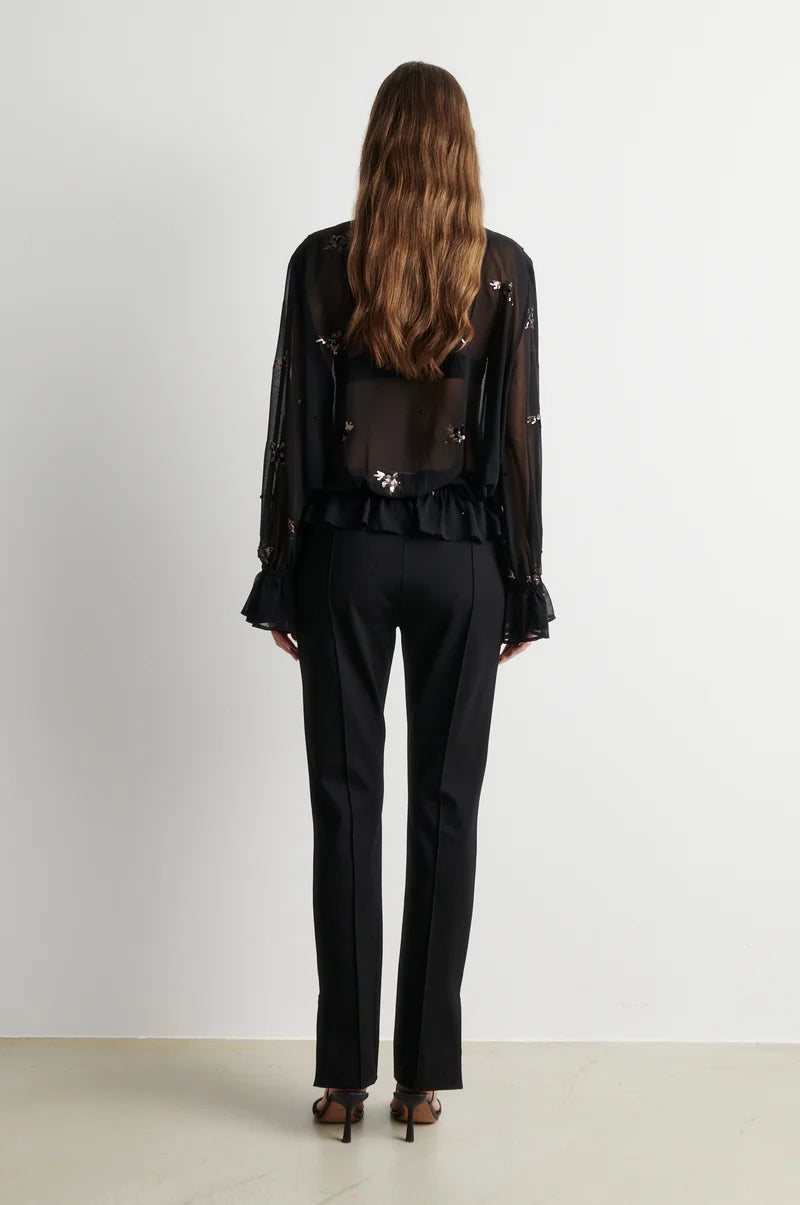 Second Female Luma Black Sequin Blouse