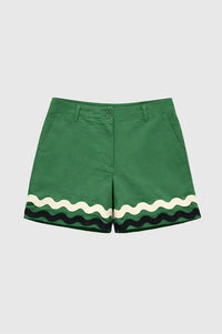 An'ge Ravine Green Ric Rac Shorts