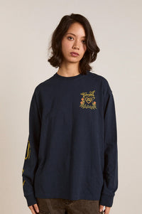 Damson Madder The Rambler Navy Long-Sleeve T-Shirt