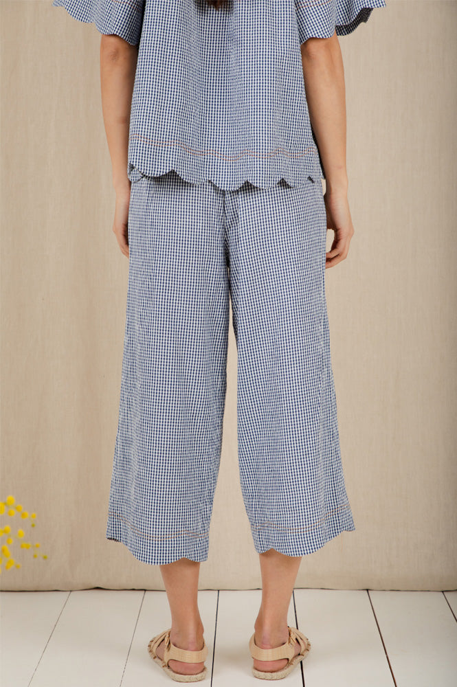 Bonté Aide Navy Gingham Trousers - The Mercantile London