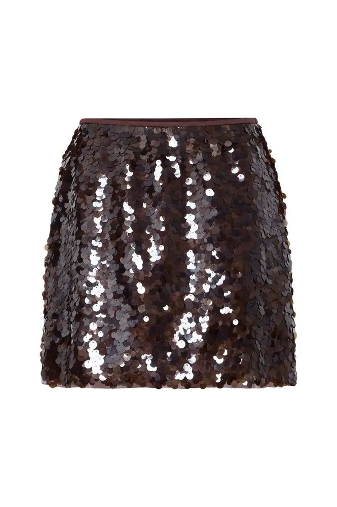 ICHI Peleoa Fudge Sequin Mini Skirt