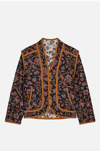 Louise Misha Nelina Black & Cream Floral Jacket - The Mercantile London