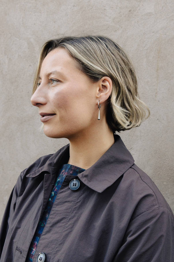 Nordic Muse Silver Elongated Drop Earrings - The Mercantile London
