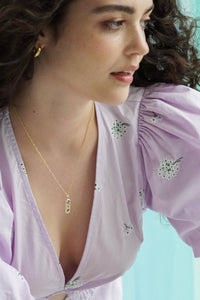 JJ Kaleidoscope Gemstone Tag Pendant Necklace - The Mercantile London