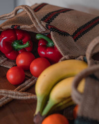 Turtle Bags Red & Black Striped Market Tote - The Mercantile London