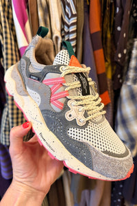 Flower Mountain Yamano 3 Uni Suede Mesh Staple Grey, Anthracite, Rose Trainers