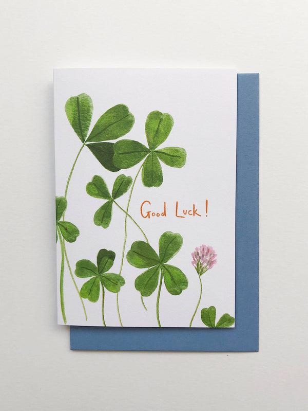 Good Luck Clover Card | Exams | Test | New Job - The Mercantile London