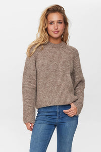 Numph Zindi Fossil Melange Pullover - The Mercantile London