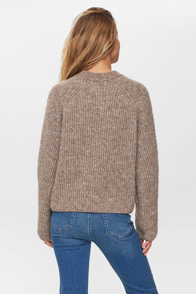 Numph Zindi Fossil Melange Pullover - The Mercantile London
