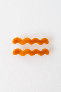 Eco Cloud Wave Slide Hair Pin Set: Ginger - The Mercantile London