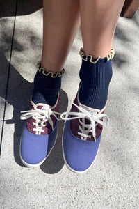 Le Bon Shoppe Petite Ruffled Navy Butter Socks - The Mercantile London