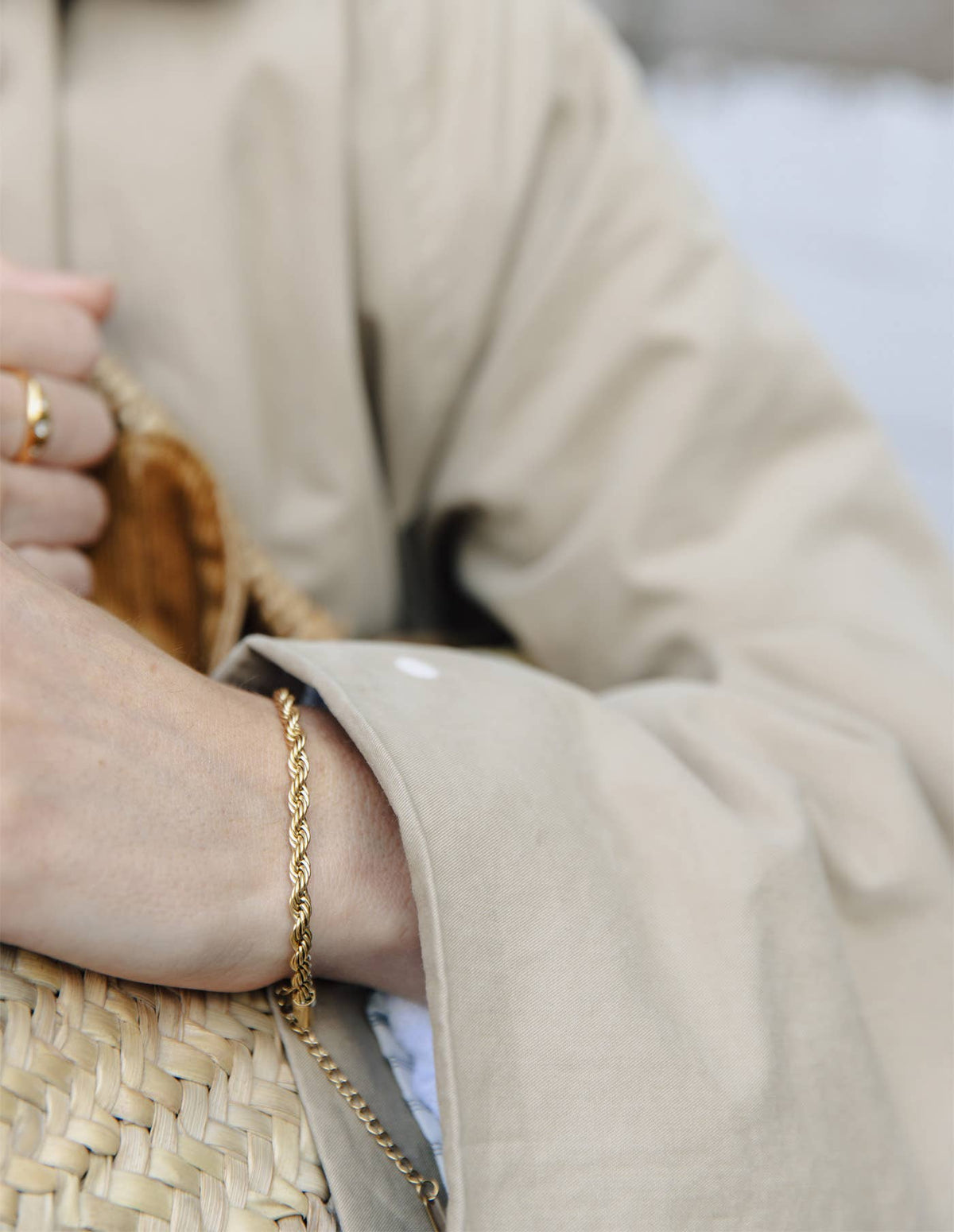 Nordic Muse Gold Rope Twist Bracelet