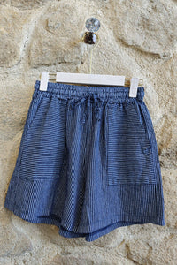 Linen & More Marine Stripe Shorts