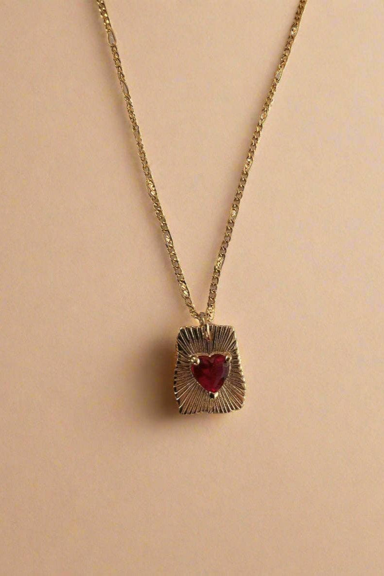 Lunar Radiant Heart Pendant Necklace - The Mercantile London