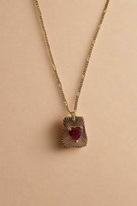 Lunar Radiant Heart Pendant Necklace - The Mercantile London
