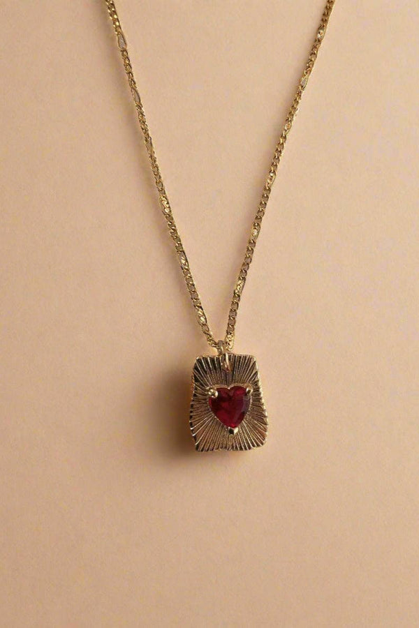Lunar Radiant Heart Pendant Necklace - The Mercantile London