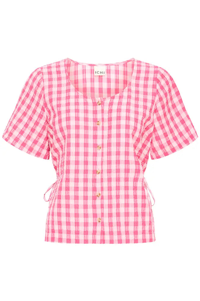 ICHI Felica Pink Berry Blouse - The Mercantile London