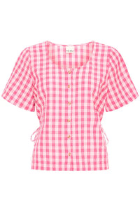 ICHI Felica Pink Berry Blouse - The Mercantile London