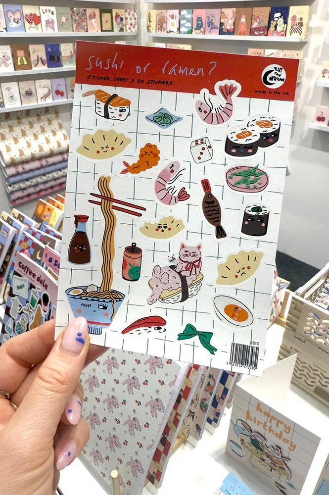 Eat The Moon Sushi Or Ramen Mini Sticker Sheet - The Mercantile London