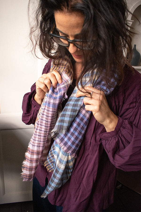Épice Paris Air Woven Checked Square Scarf