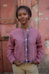 Numph Brooklyn Heather Rose Denim Jacket - The Mercantile London