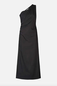 Rabens Saloner Aryana Black Papery One Shoulder Dress - The Mercantile London