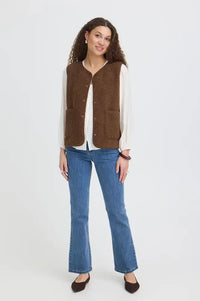 Fransa Gwynne Rain Drum Brown Waistcoat