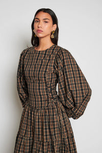Ghospell Tamara Brown/ Black Midi Dress