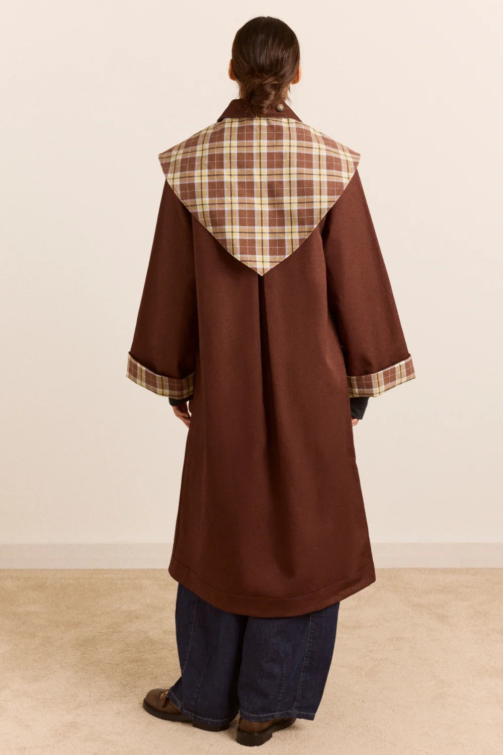 Damson Madder Jerry Chocolate Reversible Trench