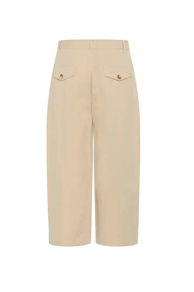 My Essential Wardrobe Cindy Feather Beige Trousers - The Mercantile London