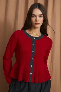 Sophie + Lucie Leila Red Knitted Cardigan