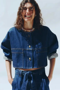 Sessùn Almodiva Seventy Blue Short Denim Jacket