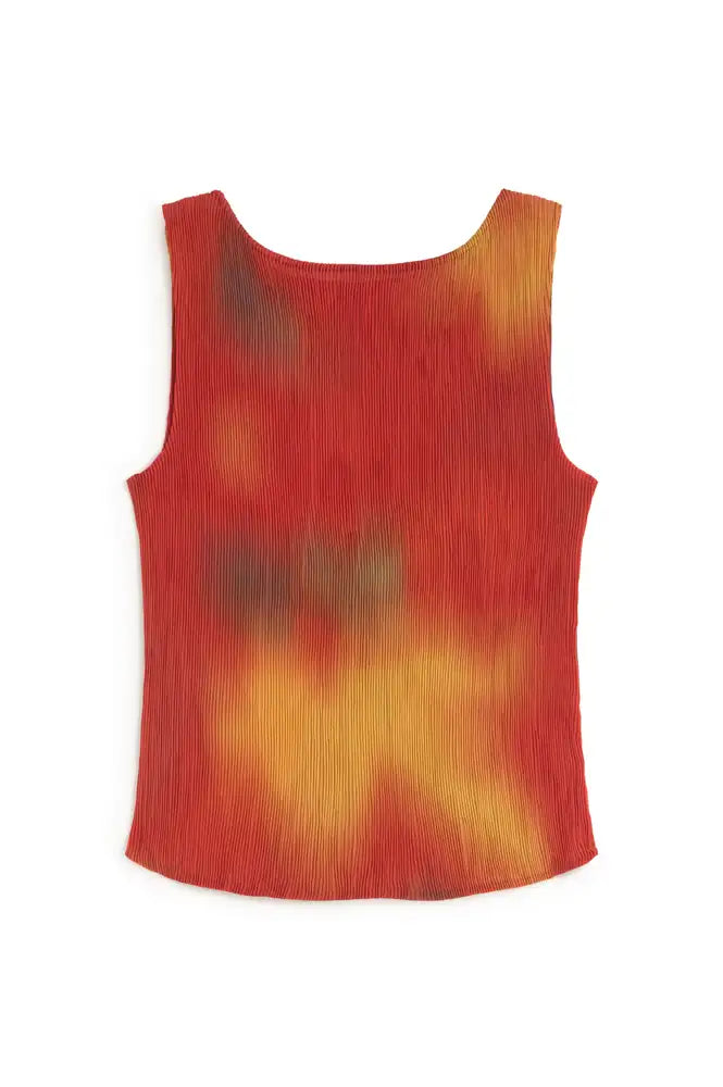 Thinking Mu Dora Red Flowers Pleated Top - The Mercantile London