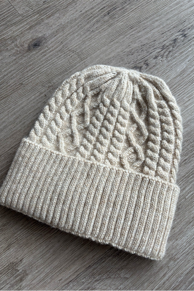 ICHI Lucy Oatmeal Knitted Hat - The Mercantile London