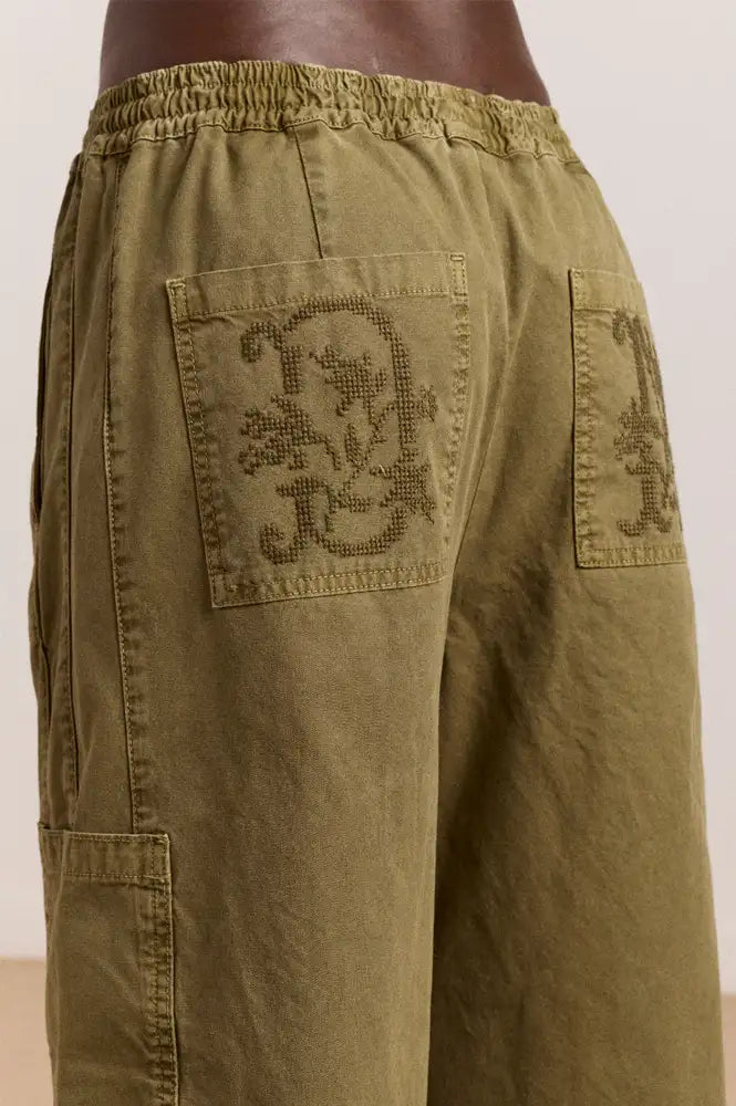 Damson Madder Felix Olive Twill Trousers