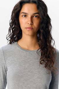 Object Zofia Grey Long Sleeve Top - The Mercantile London